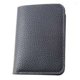 Wallets Soft Men Wallet Solid Color Pu Leather Lychee Pattern Mini Coin Purse Driver's License Card Holder 2023