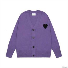 Unisex Designer AM I Paris Sweater AMIParis Cardigan Sweat France Fashion Knit Jumper Love A-line Small Red Heart Coeur Sweatshirt S-XL AMIs S1TD