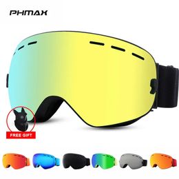 Ski Goggles PHMAX Double Layers UV400 Antifog Glasses Skiing Mask Men Women Snow Pro Winter Sports 231114