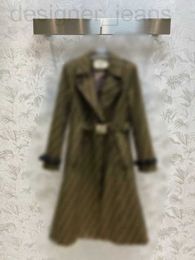 Women's Trench Coats designer Classic Double F Pattern Jacquard Long Coat R9R3