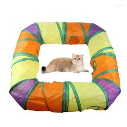 Cat Toys Cats Tunnel Tube L-Shaped Collapsible Kitten Tunnels Toy For Indoor Bored Pet Peek Hole Hide-and-Seek
