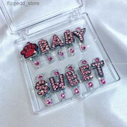 False Nails Custom Name Glittery Rhinestone Press On Nails Y2K Handmade Long Coffin False Nail Set Reusable Fake Nail With Glue Tips Gift Q231114