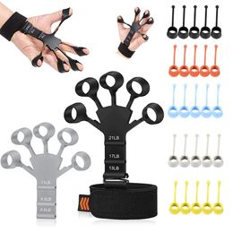 Hand Grips Silicone Gripster Strengthener Finger Stretcher Fitness Hand Grip Trainer Gripster Stretcher Guitar Athletes Finger Exerciser 231113