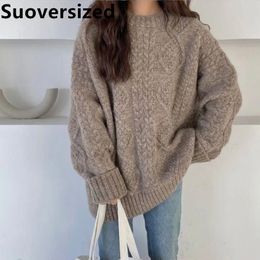 Womens Sweaters Autumn Winter O Neck Twist Sweater Women Casual Long Sleeve Pullover Korean Fashion Knitted Jumper Candy Colour Knitwear Tops 231113