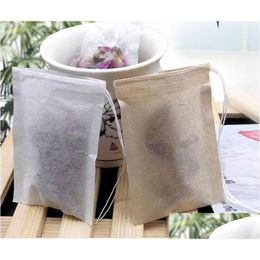 Coffee Tea Tools 60 X 80Mm Wood Pp Philtre Paper Disposable Strainer Philtres Bag Single Dstring Heal Seal Bags No Bleach Go Green Z Dhlch