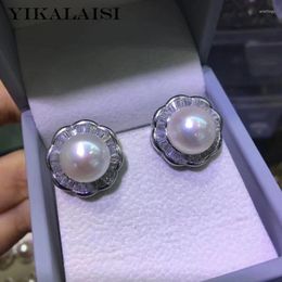 Stud Earrings YIKALAISI 925 Sterling Silver Jewellery Pearl 2023 Fine Natural 10-11mm For Women Wholesale