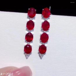 Stud Earrings KJJEAXCMY Fine Jewelry Natural Ruby 925 Sterling Silver Women Gemstone Ear Studs Support Test Trendy Selling