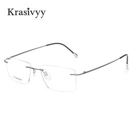 Sunglasses Frames Krasivyy Glasses Frame Men 2023 European Design Square Rimless Prescription Eyeglasses Eyewear for Women 231113