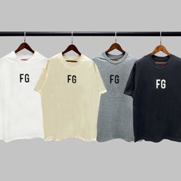 Men's T-Shirts Fashion ESS Designer Ouyang Nana's same feel of God FG rich short sleeve Season 6 main line couple fog high street t-shirt men