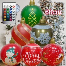 Other Event Party Supplies Christmas 60cm Ball Decoration Outdoor Indoor Luminous LED Xmas Balloon Inflatabl Toy Gifts 231113