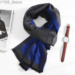 Scarves 2022 Fashion Soild Colour Cashmere Scarf Winter Thicken Warm Pashmina Shl Man Black Grey Casual Tassel Foulard Bufanda muffler YQ231114