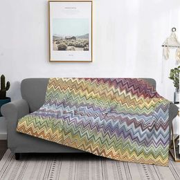 Blankets Boho Chic Modern Zigzag Blanket Breathable Soft Warm Flannel Autumn Geometric Multicolor Throw Blanket for Couch Outdoor Bedding 231113