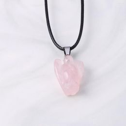 Pendant Necklaces Natural Stone Cherelle Necklace DIY Men's And Women's India Agate 15 22mm Leather Rope Chain 45 5cm