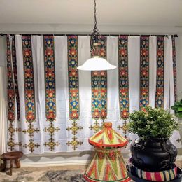 Sheer Curtains Ethiopian and Eritrean Traditional for Living Room Set Tilet Design High Quality Polyester Fabric Cortinas 230413