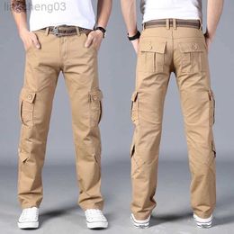 Men's Pants Cargo Pants Men Combat SWAT Army Military Pants Cotton Many Pockets Stretch Flexible Man Casual Trousers 28-40 W0414