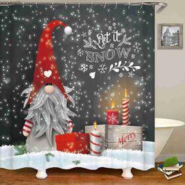 Shower Curtains Christmas Shower Curtain Fireplace Gifts New Year Holiday Bathroom Decor Red Shower Curtains for Christmas Bathroom Sets R231114