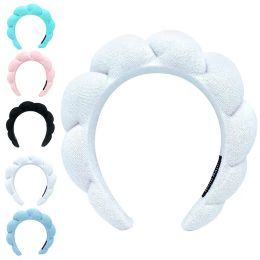 Sponge Spa Headband for Washing Face, Makeup Headband Skincare Headband Puffy Spa Headband, Terry Towel Cloth Fabric Head Band for LL