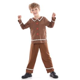 Clothing Sets Kids Christmas Gingerbread Man Costume Children Tops and Pants Suit Christmas Gingerbread Man Cosplay Costume for Boys 231113