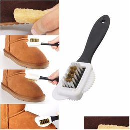 Shoe Brushes 3 Side Cleaning Shoe Brush Plastic S Shape Cleaner For Suede Snow Boot Shoes Household Drop Delivery Home Garden Housekee Dhu3H