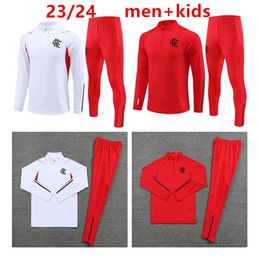 23 24 New Flamengo men dan kids Half pull Tracksuit Soccer Jerseys Sets Tracksuits 2023 2024 Flamenco Sportswear Jersey Training suit uniform shirt set