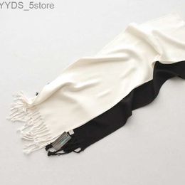 Scarves Solid Colour 100% Cotton Men Scarf Winter Warm Classical Black White Business Man Scarves 190*32 Cm YQ231114