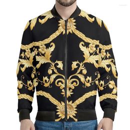 Men's Jackets Black Floral Luxury Jacket For Men Casual Thicken Slim Fit Fashion Clothing 2023 Spring Tops Streetwear Coat 4XL Wholesale
