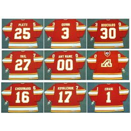 SL WILLI PLETT Flames CCM Throwback Hockey Jersey Atlanta ERIC VAIL JIM CRAIG ILYA KOVALCHUK DAN BOUCHARD JEAN PRONOVOST PAT QUINN TOM LYSIAK