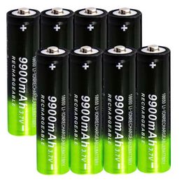 8 PCS 18650 Battery of 9900mAh Rechargeable Batteries Button Top 3.7V 20A, Storage Holder Case for Camera Doorbell, Flashlight, Headlamp, Electronic Devices.