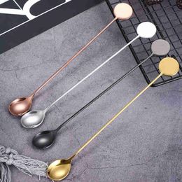 100Pcs/Lot Cocktail Spoon Bar Spoon Stainless Steel Mixing Spiral Pattern Bar Teadrop Spoon Bar Tool