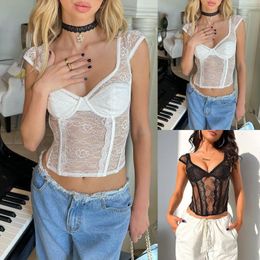 Camisoles & Tanks Women Lace Frill Camisole Sexy Strap Low Cut Tank Crop Top Aesthetic Shirt Cotton Pajama Duds Tunics Deep V