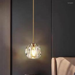 Pendant Lamps Bedroom Bedside Chandelier Crystal Light Dining Room Living Bar Nordic Post-modern Small Modern