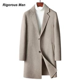 Men's Jackets Highquality Men Wool Coats Autumn Winter Solid Colour Business Handmade DoubleSided Woollen Man Trench Coat British style 231113