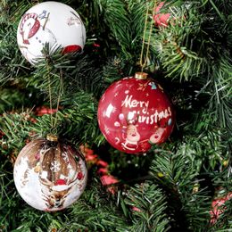 Christmas Decorations 3pcs 8cm Balls Original Gifts Decoration 2024 Tree Gift Pendants Baubles 231114