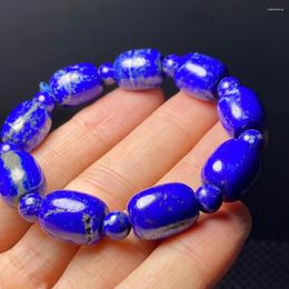 Bangle 8.9/11 Natural Lapis Lazuli Bucket Bead Bracelet About 12mm 41.1g With Mineral Deficiency