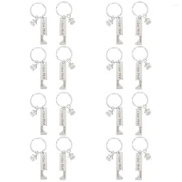 Keychains 16 Pcs Men Decor Home Keychain Men's Pendants Stainless Steel Housewarming Heart-shaped