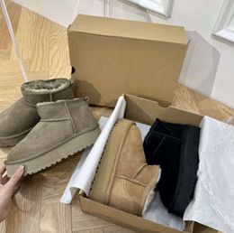 Designer Classic Ultra Mini Boots Snow Boot Platform Women Men Fur Sheepskin Tasman Tazz Chestnut Sand Mustard Seed Beige Driftwood Australian Winter Ankle shoe YTO