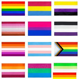 Banner Flags 90X150Cm Gay Pride Rainbow Flag Lgbt Biual Lesbian Panual Accessories Mti Styles Rainbows Bh7094 Tqq Drop Delivery Home Dh2Ae