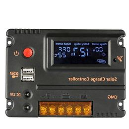 Freeshipping 10A 12V 24V LCD Solar Charge Controller Solar Panel Battery Regulator Auto Switch Overload Protection Temperature Compensa Vowp