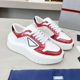 Designer Dress Shoes Men Loafers Monolith Sneakers Women Soft Cowhide Platform Sneaker Triangle Logo Leather Shoes Chunky Trainers 652