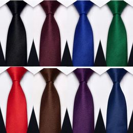 Bow Ties YourTies 6 CM Slim Men's Business Burgundy Solid Necktie Handkerchief Wedding Satin Silk Tie For Man Party Corbatas Para Hombre
