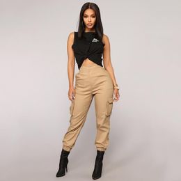 Women's Pants & Capris Big Pockets Cargo Ladies High Waist Loose Streetwear Baggy Tactical Trouser Hip Hop Quality Joggers