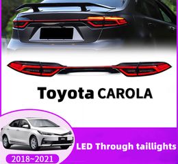 Auto Styling Taillights for Toyota corolla 2018-2020 U.S Edition LED Light Through Running Light Brake Lights