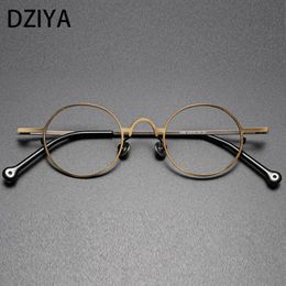 Sunglasses Frames Handmade Glasses Frame for Men HighGrade Eyewear Women Round Metal Optical Prescription 60373 231113