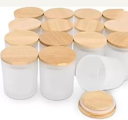 DIY Sublimation 6oz Tumbler Glass Can With Bamboo Lid Candle Jar Food Storage Container Clear Frosted Home Kitchen Supplies Portable B0026