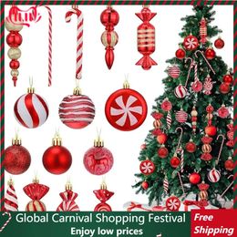 Christmas Decorations 130 Pcs Tree Ornaments Candy Cane Plastic Ornament 231113