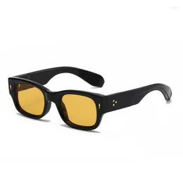 Sunglasses Classic Small Frame For Women Men Trendy Chunky Rectangle Sun Glasses Black Shades UV400 Protection