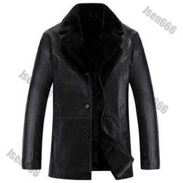 Leather Biker Bomber Designer Jacket Men New Arrival Winter Brand Plus Velvet Thick Warm Motorcycle Business Casual Mens Leather Jackets for Coat I0JU