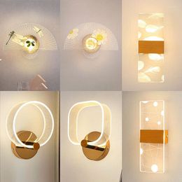 Wall Lamps Modern Style Black Sconce Crystal Lighting Led Lamp Switch Smart Bed Gooseneck Reading Light Mounted