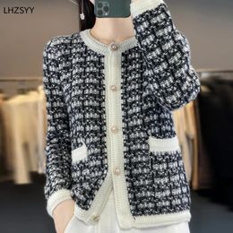 Women s Sweaters LHZSYY O Neck Cashmere Cardigan Fashion Jacket Sweater Loose Large size Wool Coat Autumn Winter Short Thick Blouse 231113