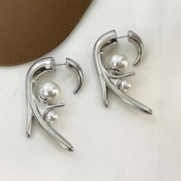 Dangle Earrings LONDANY Branches Flowing Series Personality Three-dimensional Winding Ins Wind Temperament Pearl Cool